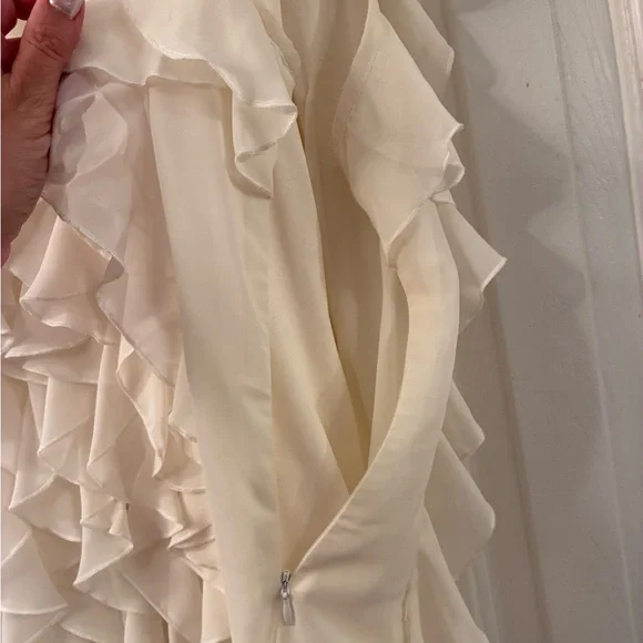 Pink Tartan cream ruffle blouse - Picture 5 of 6